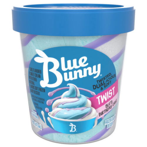 Blue Bunny Frozen Dairy Dessert, Blu's Birthday Cake, Twist