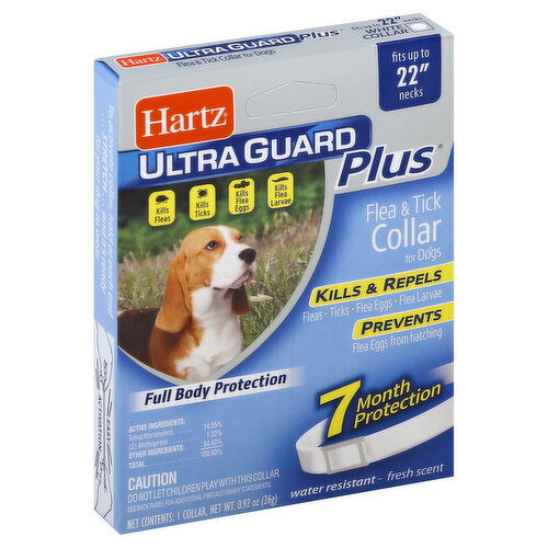 Hartz Ultra Guard Plus Flea & Tick Collar, for Dogs, White, Fresh Scent