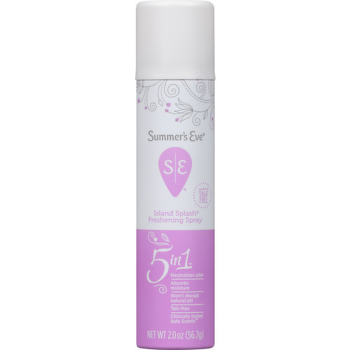 Summer's Eve Freshening Spray, Island Splash, 5 in 1