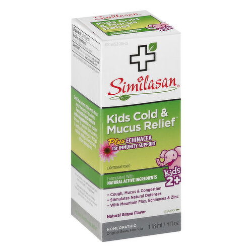 Similasan Cold & Mucus Relief, Natural Grape Flavor, Kids