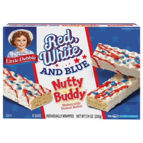 Little Debbie Nutty Buddy Red, White and Blue Wafers with Peanut Butter