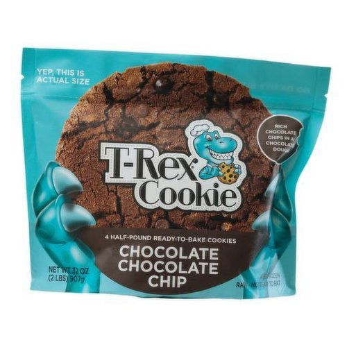 T-Rex Chocolate Chocolate Chip Cookie Dough, 4 Pack