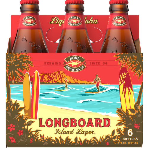 Kona Brewing Co Beer, Island Lager, 6 Pack