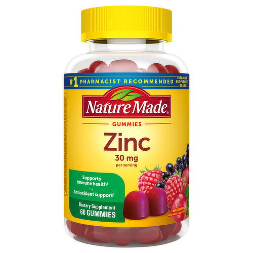 Nature Made Zinc, 30 mg, Gummies, Mixed Berry