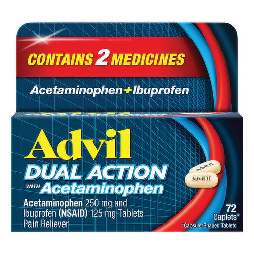 Advil Acetaminophen + Ibuprofen, Dual Action, Caplets