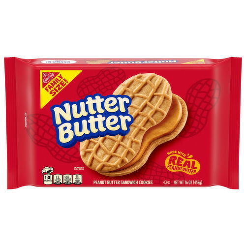 Nutter Butter Sandwich Cookies, Peanut Butter, Family Size