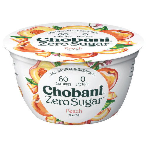 Chobani Yogurt, Zero Sugar, Peach Flavor