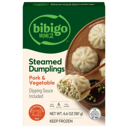 Bibigo Dumplings, Pork & Vegetable, Steamed