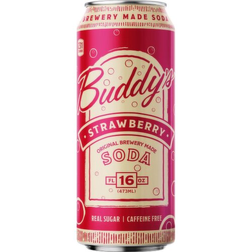 Buddy's Soda Strawberry Soda Can