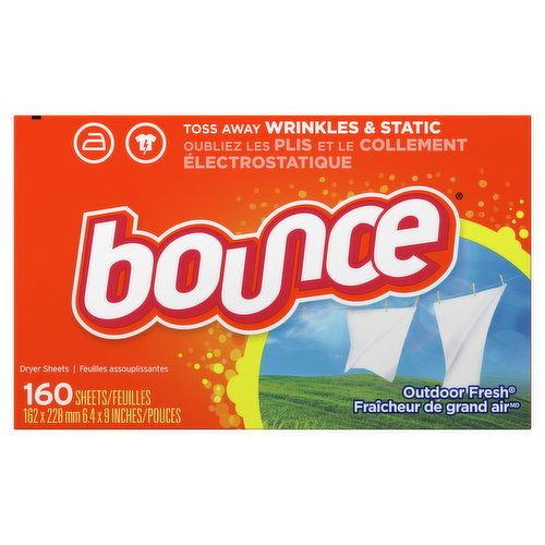 Bounce Bounce Dryer Sheets, 160 Ct, Outdoor Fresh