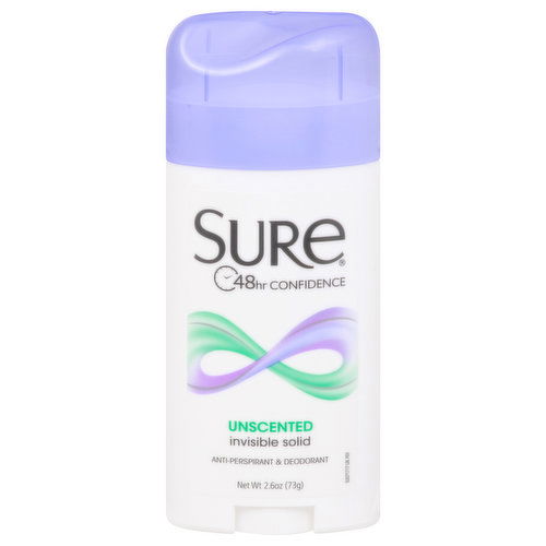 Sure Anti-Perspirant & Deodorant, Unscented, Invisible Solid