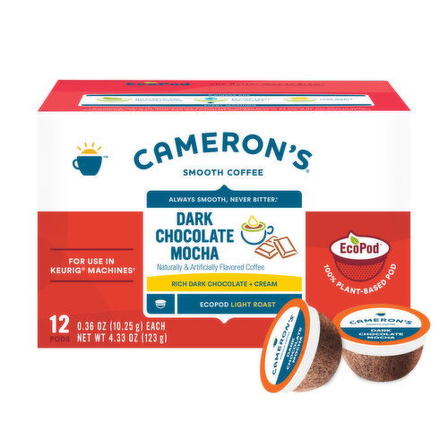 Cameron's Coffee EcoPods, Flavored, Dark Chocolate Mocha Light Roast