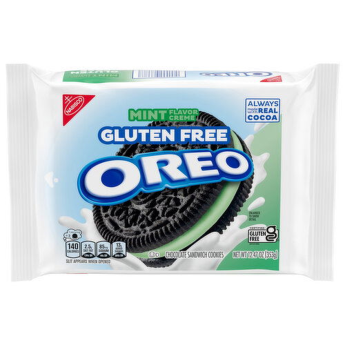 Oreo Chocolate Sandwich Cookies, Gluten Free, Gluten Free, Mint Flavor Creme