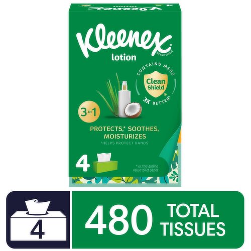 Kleenex Lotion 3-Ply 3 in 1 Coconut + Aloe Tissues