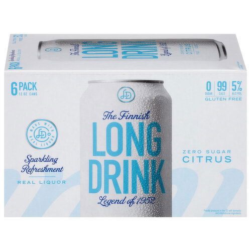 The Finnish Long Drink Gluten Free Zero Sugar Citrus Gin