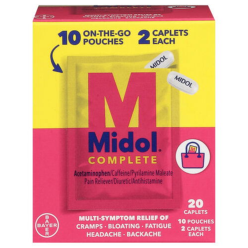 Midol Complete Pain Reliever/Diuretic/Antihistamine, Caplets