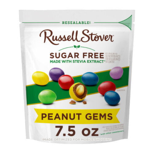 Russell Stover Sugar Free Sugar Free Chocolate Candy Coated Peanuts, 7.5 oz. bag