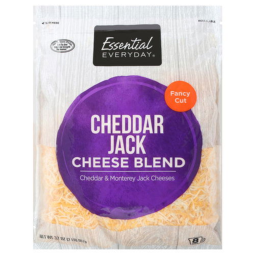 Essential Everyday Cheese Blend, Cheddar Jack, Fancy Cut, Shredded