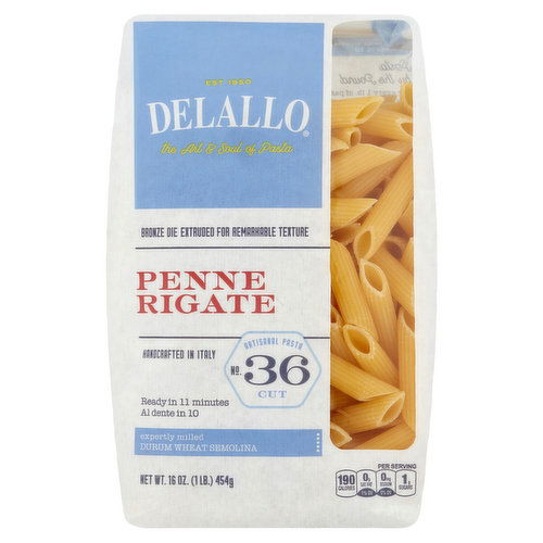 Delallo Penne Rigate, No.36 Cut