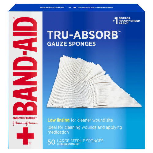 Band-Aid Tru-Absorb Gauze Sponges, Sterile, Large