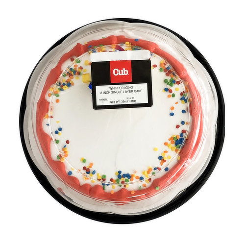 Cub Bakery White Buttercream 8 Inch Marble Cake with Sprinkles