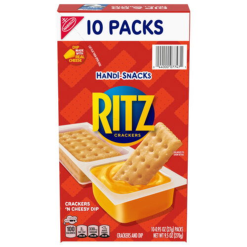 Ritz RITZ Crackers 'N Cheesy Dip Snack Packs, 10 Snack Packs