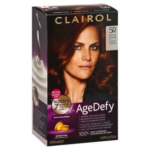 Clairol Age Defy Hair Color, Permanent, Medium Auburn 5R