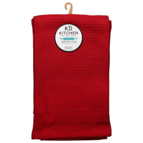 KD Kitchen Towel, Waffle Terr, Samba Red