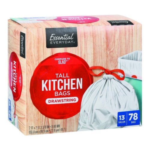 Essential Everyday Tall Kitchen Bags Drawstring