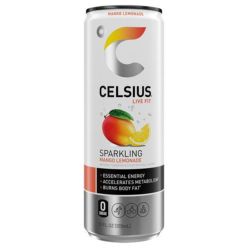 Celsius Live Fit Sparkling Mango Lemonade Energy Drink