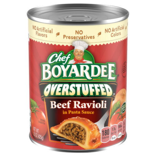 Chef Boyardee Overstuffed Beef Ravioli in Pasta Sauce