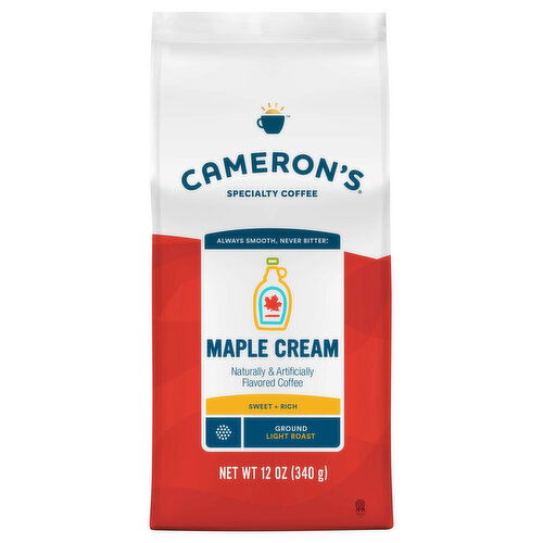 Cameron's Coffee, Smooth, Ground, Light Roast, Maple Cream