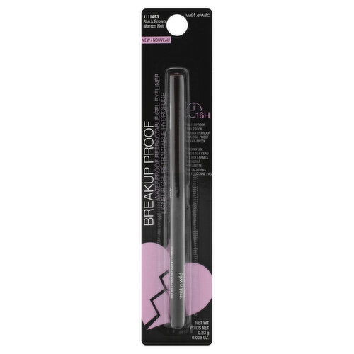Wet n Wild Breakup Proof Gel Eyeliner, Retractable, Waterproof, Black Brown 1111493