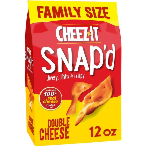 Cheez-It Snap'd Cheese Cracker Chips, Double Cheese, Family Size