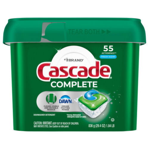 Cascade Complete ActionPacs Fresh Scent Dishwasher Detergent