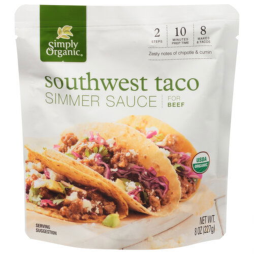 Simply Organic Simmer Sauce, Southwest Taco
