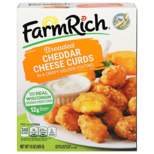 Farm Rich Cheddar Cheese Curds, Breaded