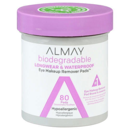 Almay Biodegradable Eye Makeup Remover Pads, Longwear & Waterproof