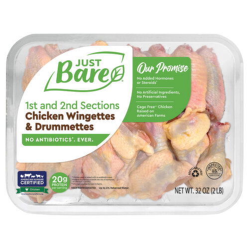 Just Bare Chicken Wingettes & Drumettes