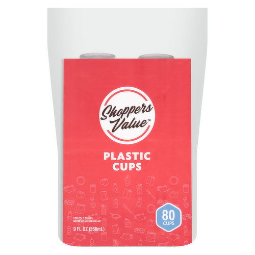 Shoppers Value Plastic Cups, 9 Ounce