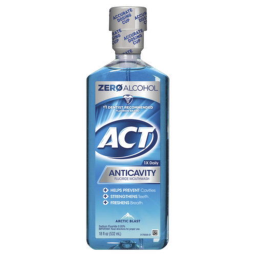 ACT Fluoride Mouthwash, Anticavity, Zero Alcohol, Arctic Blast