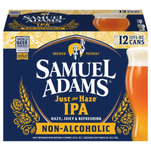 Samuel Adams Non-Alcoholic IPA Just the Haze Malt Beverage