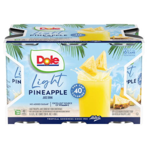 Dole Juice Drink, Light, Pineapple