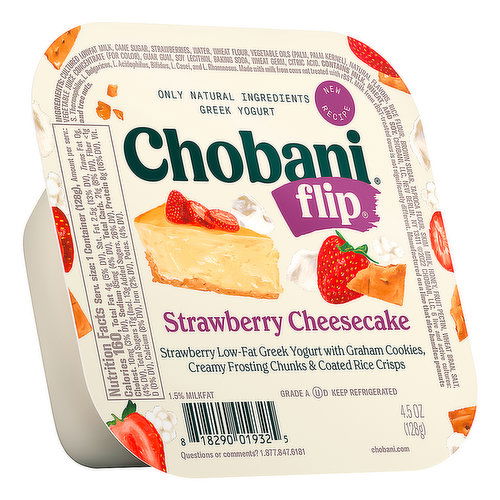 Chobani Flip Yogurt, Greek, Strawberry Cheesecake