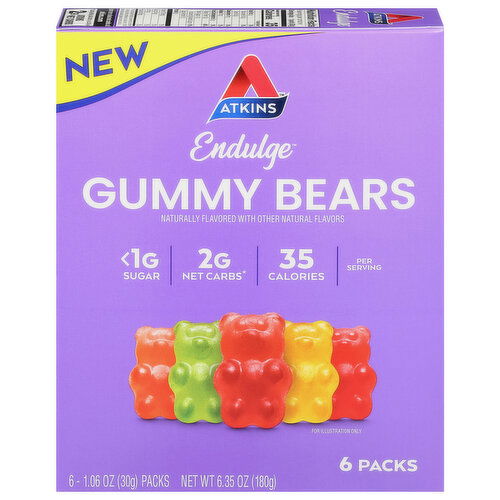 Atkins Endulge Gummy Bears, 6 Packs