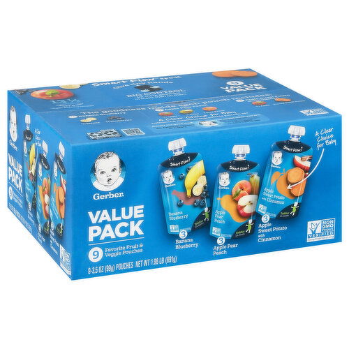 Gerber Favorite Fruit & Veggie, Toddler (12+ Months), Value Pack