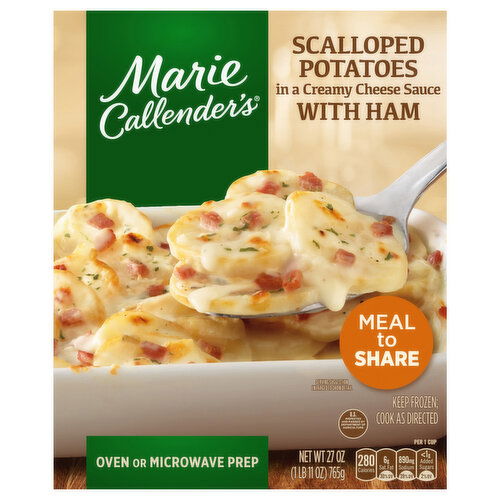 Marie Callender's Scalloped Potatoes, Creamy Cheese Sauce With Ham, Frozen Meal