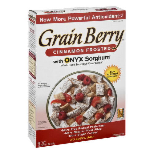 Grain Berry Cereal, Cinnamon Frosted with Onyx Sorghum