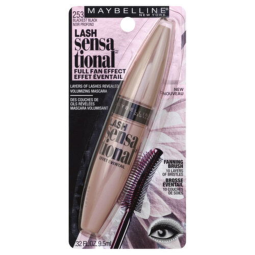 maybelline Lash Sensational Mascara, Blackest Black 253