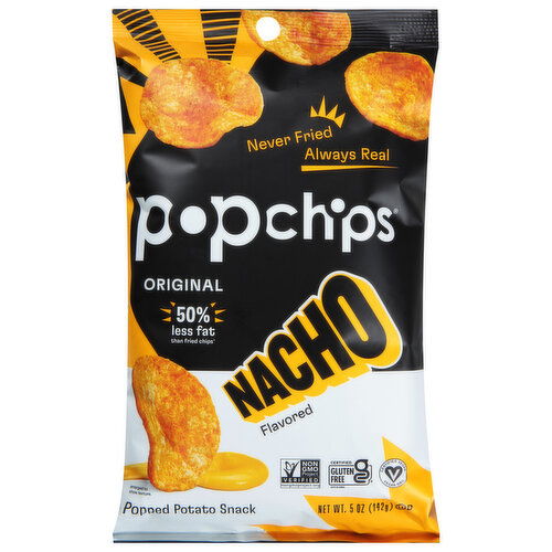 Popchips Popped Potato Snack, Original, Nacho Flavored